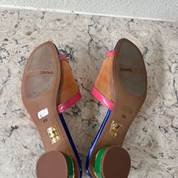 J.Renee Pink and Orange Sandals with Open-Toe Design - Picture 5 of 5